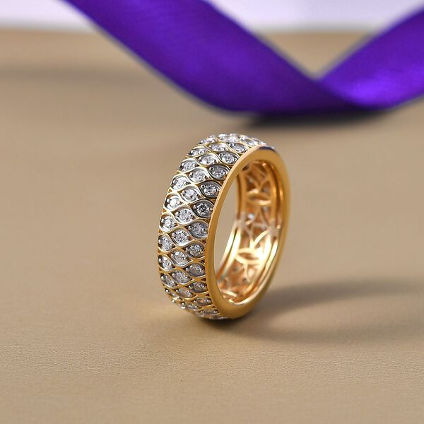 LUXURIANT DIAMOND - Lab Grown Diamant SI-GH SGL zertifiziert Ring 925 Silber 750 Gelbgold Vermeil (Größe 16.00) ca. 1.00 ct image number 1
