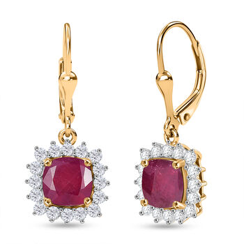 D'Joy AA afrikanische Rubin und Moissanit Ohrringe - 5,78 ct.