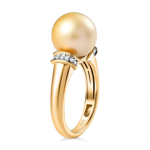 Goldener S&uuml;dseeperlen- und Moissanit-Ring - 10,57 ct. image number 5