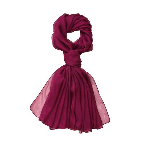 LA MAREY - 100% Maulbeeren-Seidenschal, Chiffon, 110x180 cm, burgunderrot image number 0
