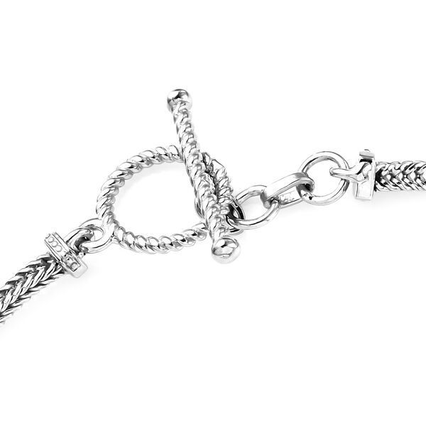 Masoala Saphir (Fissure gef&uuml;llt) und Zirkon Armband ca. 19 cm 925 Silber platiniert ca. 2,78 ct image number 4