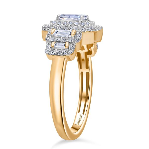 LUXURIANT SGL zertifizierter VS-EF Labor Diamant Ring, 925 Silber Gelbgold Vermeil - 1 ct. image number 3