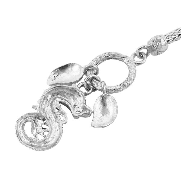 Royal Bali Kollektion - Tulang Naga Armband mit Drachen und Blatt Anh&auml;nger, ca. 19 cm, 925 Silber ca. 10,53g image number 3