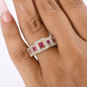 D'Joy Afrikanischer Rubin und Zirkon Ring - 1,85 ct.