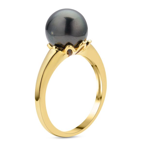 Tahiti-Zuchtperlen-Ring, 925 Silber vergoldet image number 4