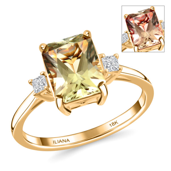 ILIANA AAA Turkizit und Diamant-Ring, SI G-H, 750 Gelbgold  ca. 2,60 ct image number 3