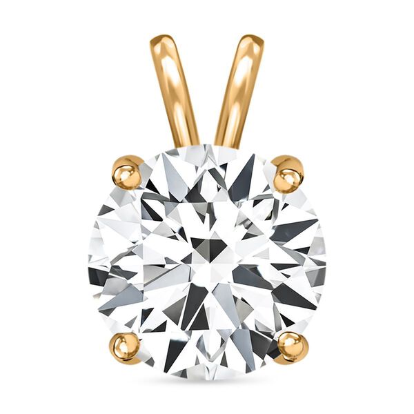 Wei&szlig;er Zirkonia Anh&auml;nger, 925 Silber vergoldet ca. 5,00 ct