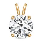 Weißer Zirkonia Anhänger, 925 Silber vergoldet ca. 5,00 ct