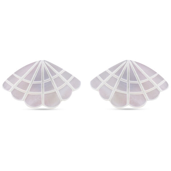 Wei&szlig;e Perlmutt-Ohrringe