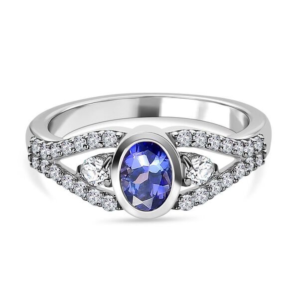 AAA Tansanit und Zirkon Ring - 1,20 ct.