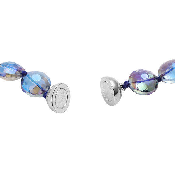 Mystische Glaskristall-Halskette, 90 cm, silberfarben image number 3