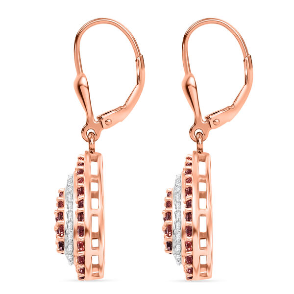 D'Joy AAA Padparadscha Saphir und Zirkon Ohrringe und Anh&auml;nger mit 50cm Kette image number 11