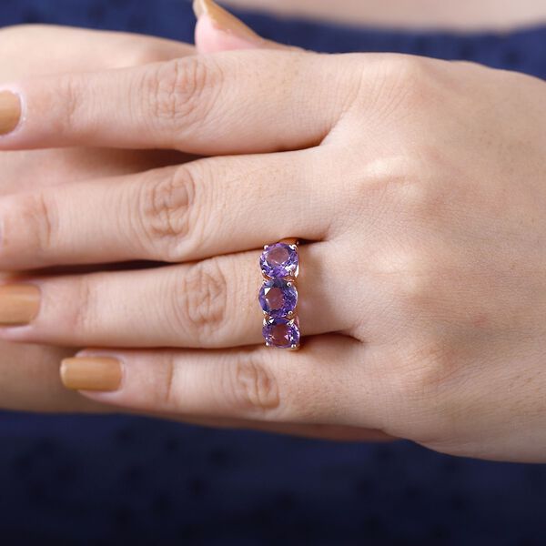 AA Rose De France Amethyst Ring 925 Silber ros&eacute;vergoldet (Gr&ouml;&szlig;e 20.00) ca. 3,96 ct image number 3