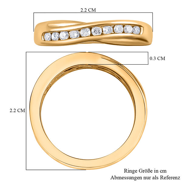 Wei&szlig;er Diamant P Ring 925 Silber Vermeil YG ca. 0,25 ct. image number 7