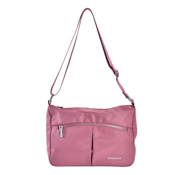 Wasserdichte Crossbody-Tasche aus Hochwertiges Nylon mit RFID schutz, 120 cm Schulterriemen, 29x20x10 cm, Rosa