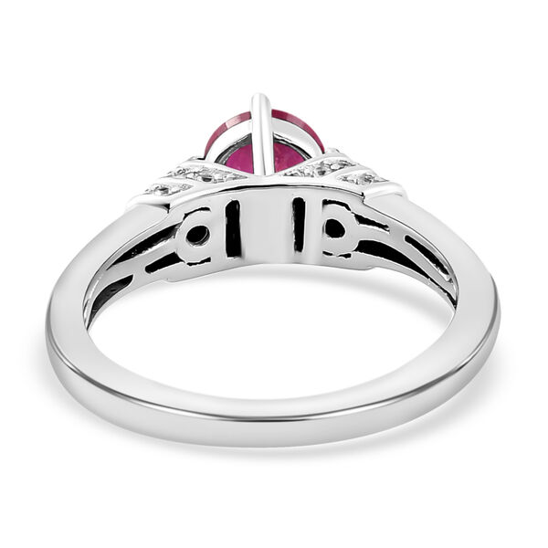 Afrikanischer Rubin und wei&szlig;er Zirkon-Ring - 1,53 ct. image number 6