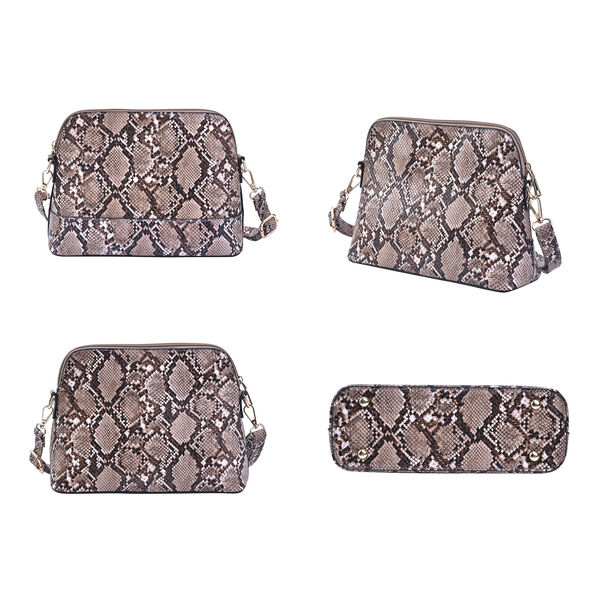 Passage - 4er-Set, Handtasche, Crossbody Tasche, Clutch und Brieftasche mit Python Muster image number 4