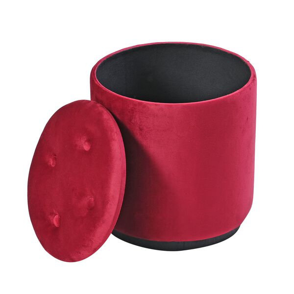 2er Set Samt Holz Akzenthocker, burgunder image number 2
