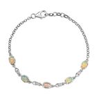 Natürliches, äthiopisches Opal und Zirkon-Armband in Silber image number 0