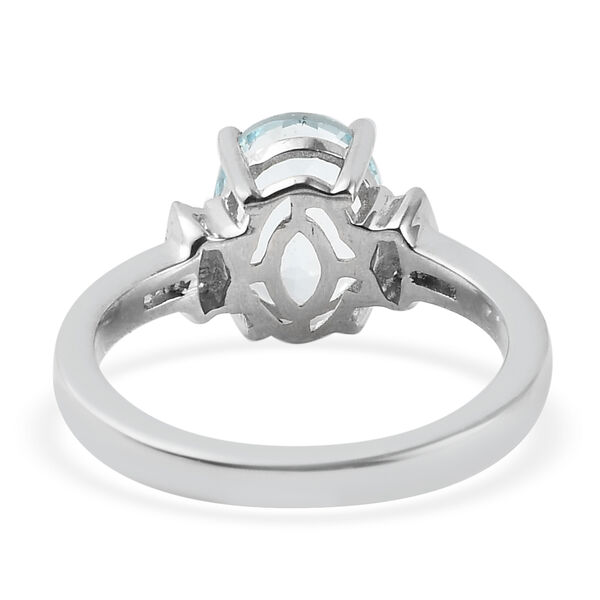Espirito Santo Aquamarin und Diamant Ring 925 Silber platiniert  ca. 1,77 ct image number 6