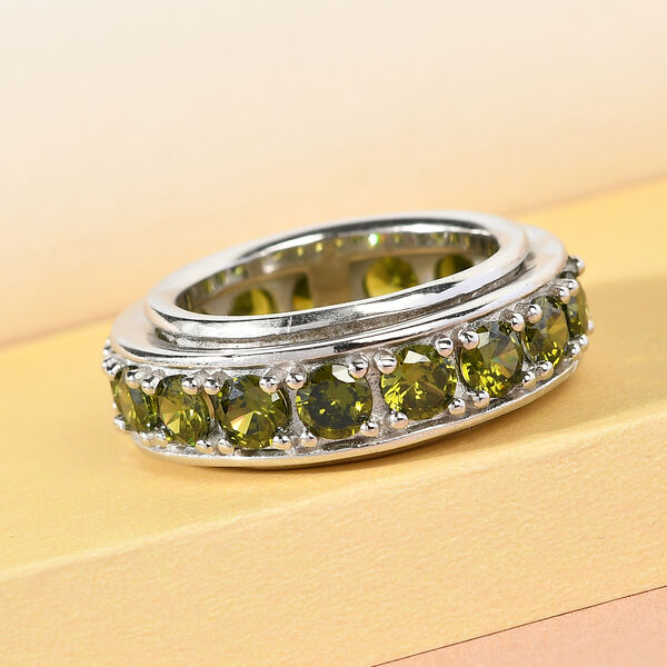 Peridot kubischer Zirkonia-Spinning-Ring image number 2