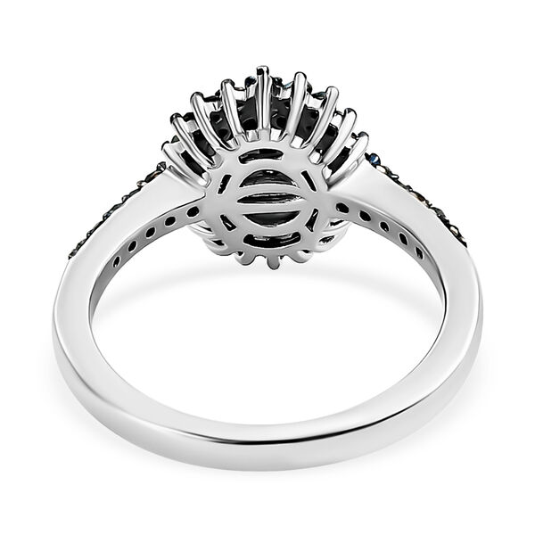 Blauer Diamant-Ring, 925 Silber platiniert  ca. 0,50 ct image number 6