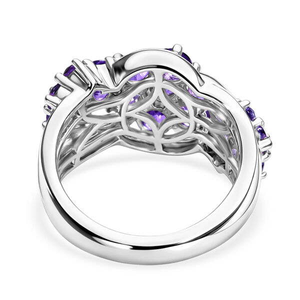 Lusaka Amethyst und Zirkon Ring 925 Silber Platin-&Uuml;berzug image number 6