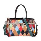 Chaos by Elsie - Echtleder Umhängetasche mit RFID-Schutz, Glänzendes Krokodil-Prägemuster, 34 x 14 x 25 cm, patchwork