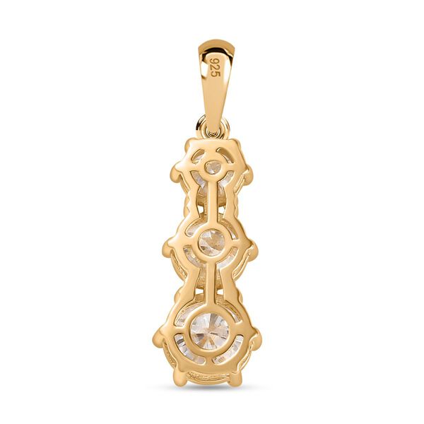 Moissanit Anh&auml;nger, 925 Silber 750 Gelbgold Vermeil - 2,38 ct. image number 4