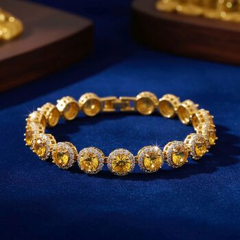 Goldgelbes und wei&szlig;es Zirkonia 19cm Armband