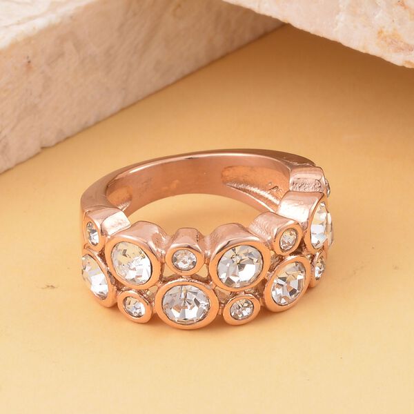 Weißer Kristall-Ring in Roségoldton image number 2