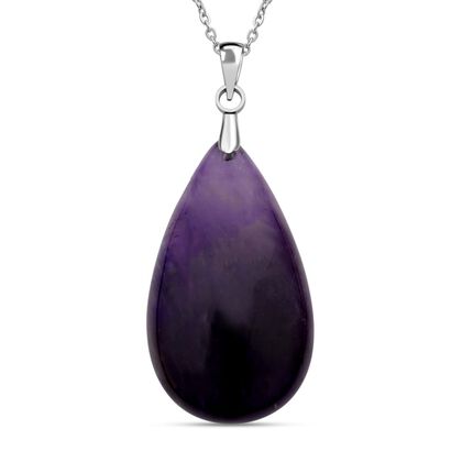 Afrikanischer Amethyst-Anhänger mit Kette, reiner Edelstahl ca. 28,45 ct