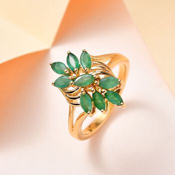 Kagem sambischer Smaragd floraler Ring - 1,24 ct.