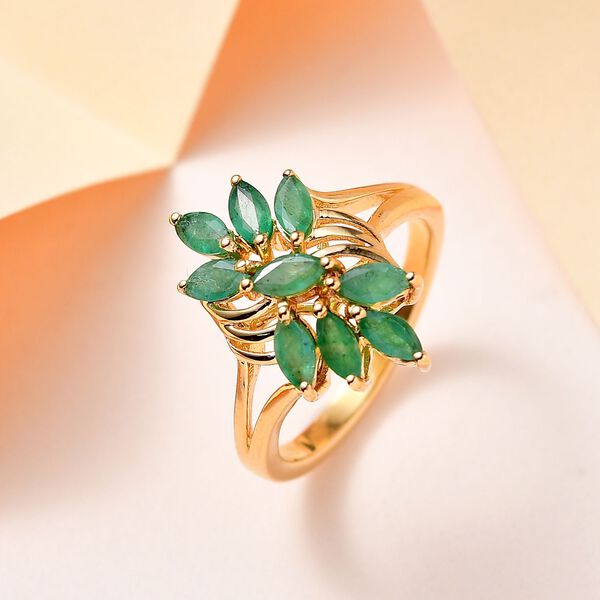 Kagem sambischer Smaragd floraler Ring - 1,24 ct. image number 1
