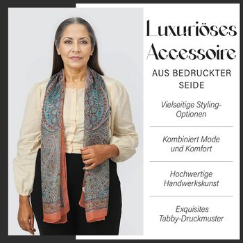 Geschmeidiger Luxuri&ouml;ser 100% Seidenschal, orange