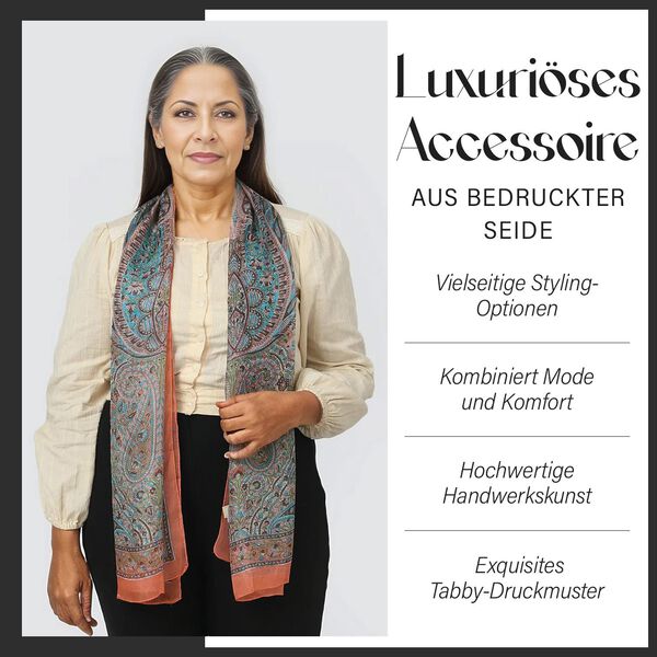 Geschmeidiger Luxuri&ouml;ser 100% Seidenschal, orange image number 2