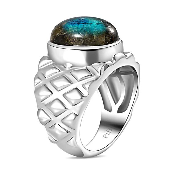 Labradorit Ring Messing (Gr&ouml;&szlig;e 17.00) ca. 6,95 ct image number 6