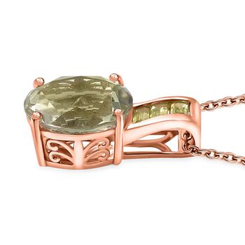 Royal Bali Kollektion- AA Prasiolith und Peridot-Anh&auml;nger mit 50cm Kette - 5,12 ct.