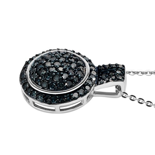 Blauer Diamant Anh&auml;nger mit 50cm Kette - 0,75 ct. image number 4