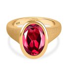 Lab Created Padparadscha-Saphir Ring, 925 Silber Gelbgold Vermeil, (Größe 20.00) ca. 7.10 ct