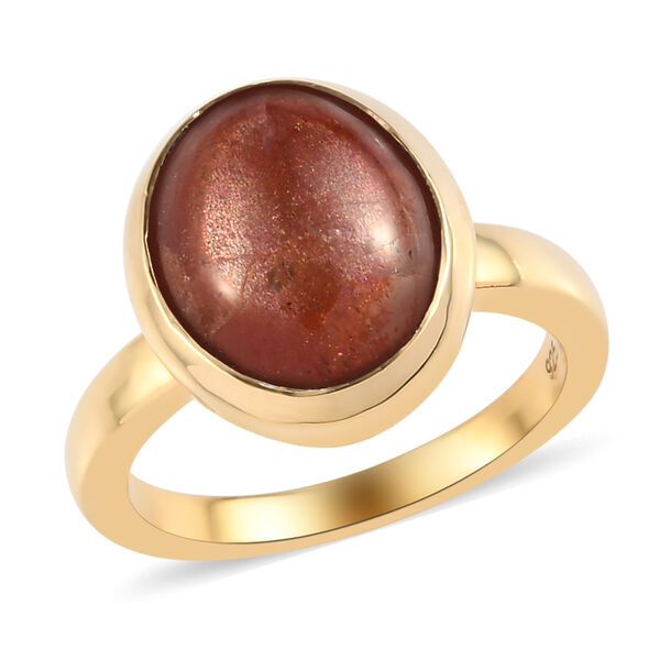 Sonnenstein Ring, 925 Silber vergoldet  ca. 4,85 ct image number 4