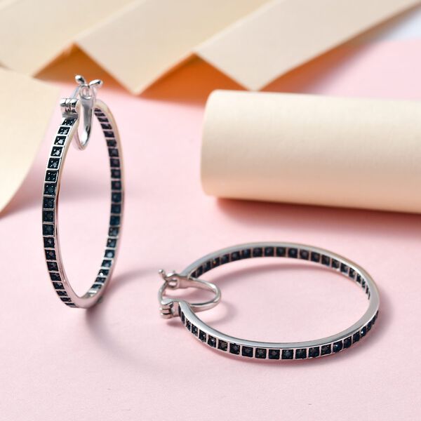 Blaue Diamant-Creolen - 1 ct. image number 2