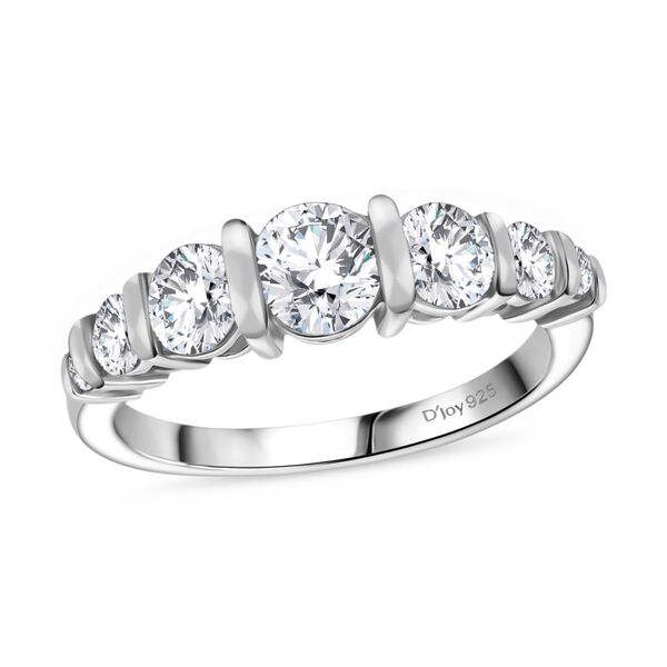 Moissanit Ring, 925 Silber rhodiniert - 1,12 ct. image number 3