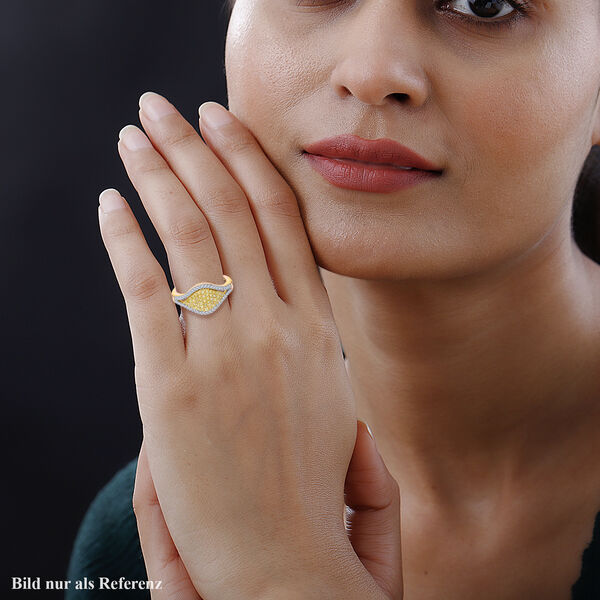 Nat&uuml;rlicher, gelber und wei&szlig;er Diamant-Ring - 0,50 ct. image number 3