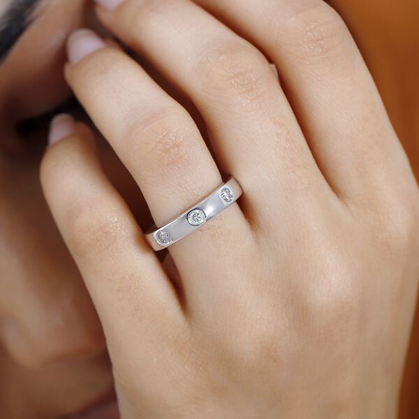 Moissanit Ring, 925 Silber rhodiniert, ca. 0,83 ct. image number 9