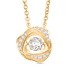 D'Joy GRA zertifiziert Moissanit Halskette ca. 45 cm 925 Silber vergoldet ca. 0.51 ct