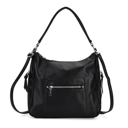 Crossbody-Tasche mit mehreren Rei&szlig;verschlusstaschen, 31x13x28 cm, Schwarz