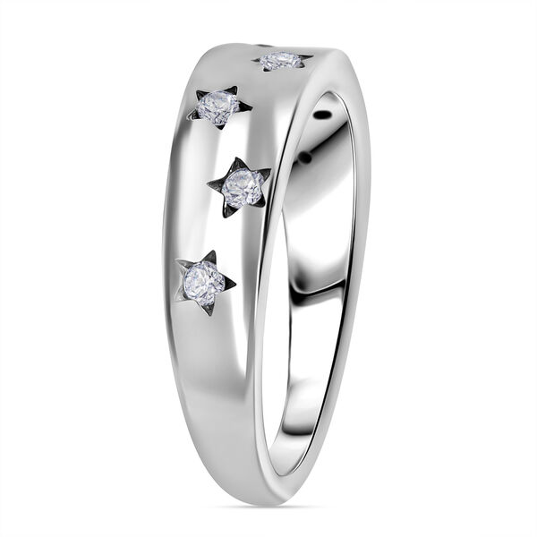 LUXURIANT SI-GH Labor Diamant Ring, 925 Silber platiniert - 0,20 ct. image number 3