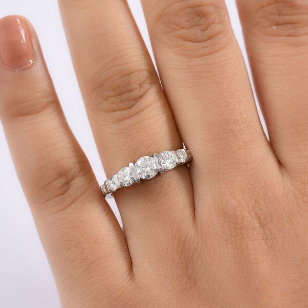 Moissanit Ring, 925 Silber rhodiniert - 1,12 ct. image number 3