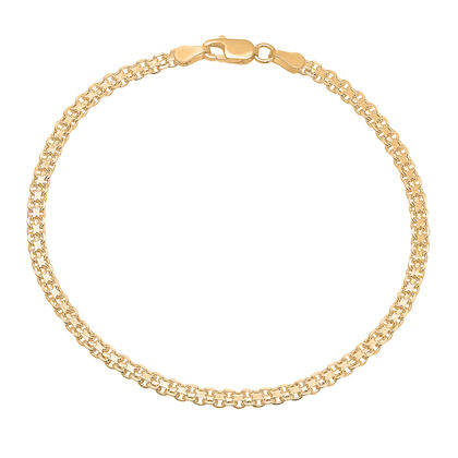 Panzerkette Armband, 925 Silber vergoldet, ca. 19 cm ca. 4,37g